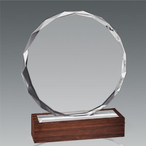 Galvano Cristal con Base de Madera BLAS 51