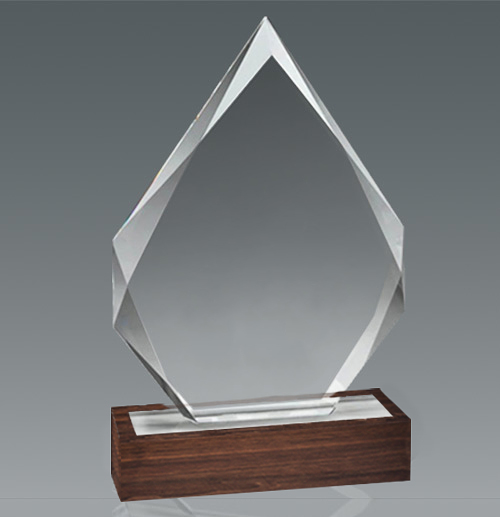 Galvano Cristal con Base de Madera BLAS 54