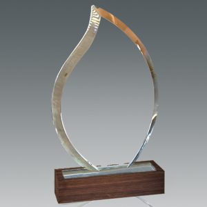 Galvano Cristal con Base de Madera BLAS 55