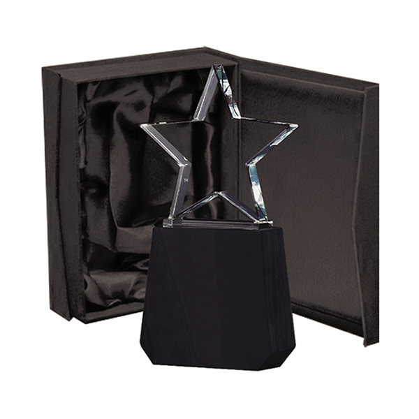 blas27caja Galvano Cristal con Base de Madera BLAS 27