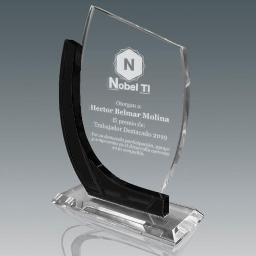 galvano_cristal_premiacion_reconocimiento_negro_FR23_grabado Galvano Cristal FR 23